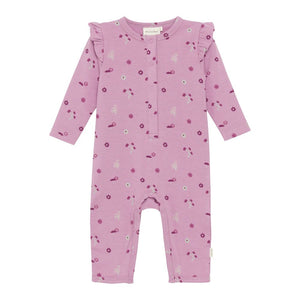 Minymo Organic Cotton Romper - Mauve Orchid Newborn