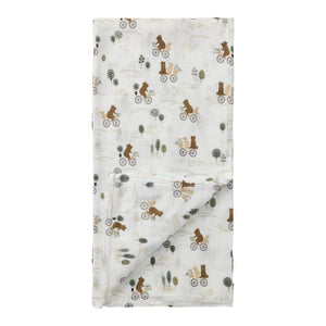Loulou Lollipop Luxe Muslin Swaddle - Bears on Bikes Default Title