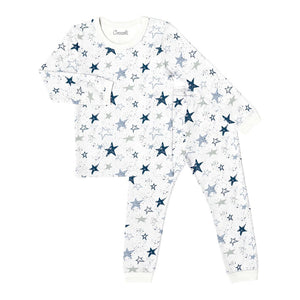Coccoli Cotton-Modal Long Sleeve Pyjamas Stars on Cream 2 Years (27-30 lbs)