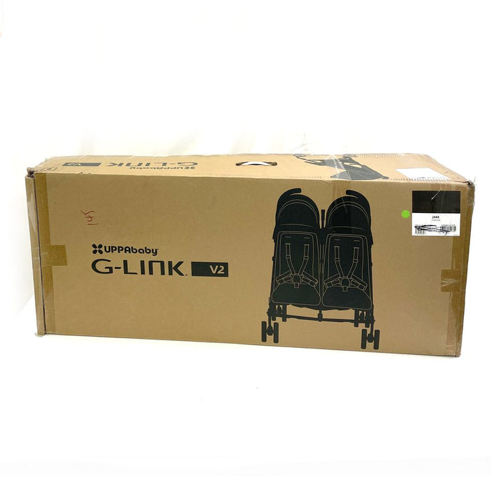 UPPAbaby G-Link V2 Double Stroller - Jake (Black with Carbon Chassis) (96827) (Open Box)
