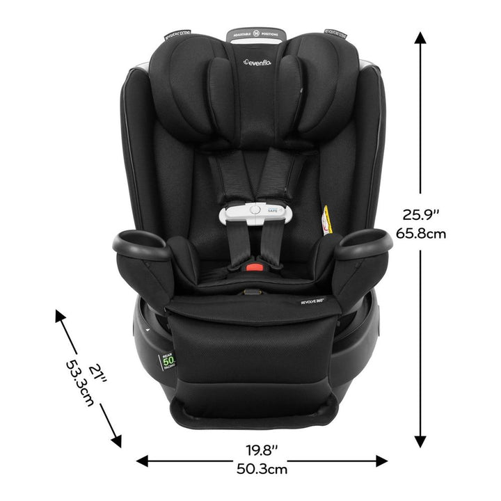 Evenflo GOLD Revolve360 Extend All-in-one Rotational Car Seat with SensorSafe - Onyx Black
