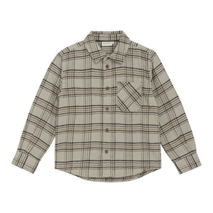 Minymo Long-Sleeve Checkered Shirt - Oxford Tan 18 Months