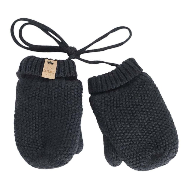 Calikids Cashmere-Feel Knit Winter Mittens Black Ink MD (18-36 Months)