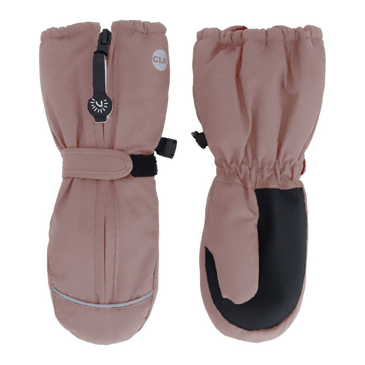 Calikids Front-Zipper Waterproof Winter Mittens Rose XS (12-24 Months)