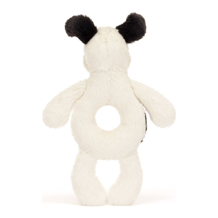 Jellycat Bashful Ring Rattle - Black & Cream Puppy