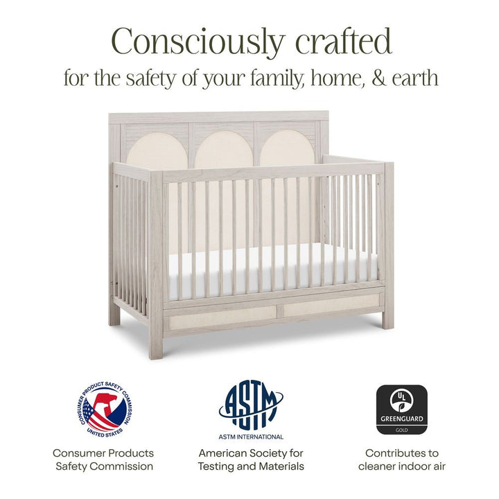 Namesake Eloise 4-in-1 Convertible Crib with Performance Pearl Eco-Weave - White Driftwood