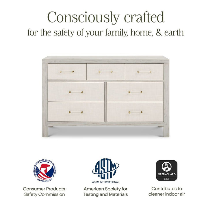 Namesake Eloise 7-Drawer Assembled Dresser with Performance Pearl Eco-Weave - White Driftwood