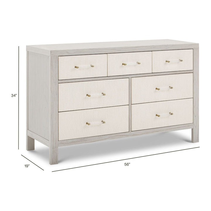 Namesake Eloise 7-Drawer Assembled Dresser with Performance Pearl Eco-Weave - White Driftwood
