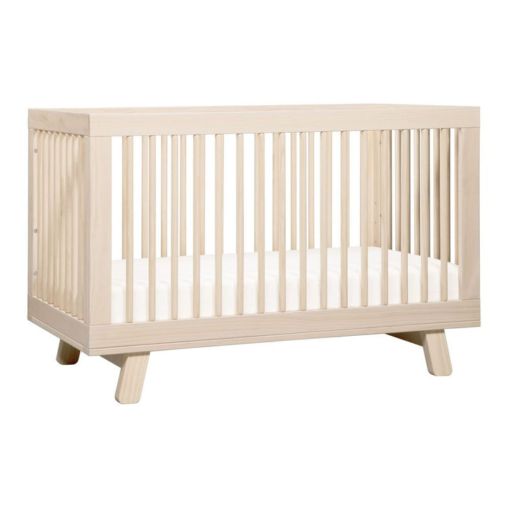 Babyletto Hudson 3-in-1 Convertible Crib & Double Dresser Nursery Furniture Set - Washed Natural/Washed Natural & White