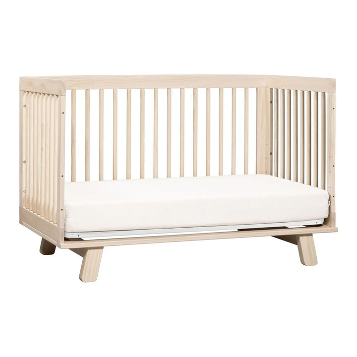 Babyletto Hudson 3-in-1 Convertible Crib & Double Dresser Nursery Furniture Set - Washed Natural/Washed Natural & White