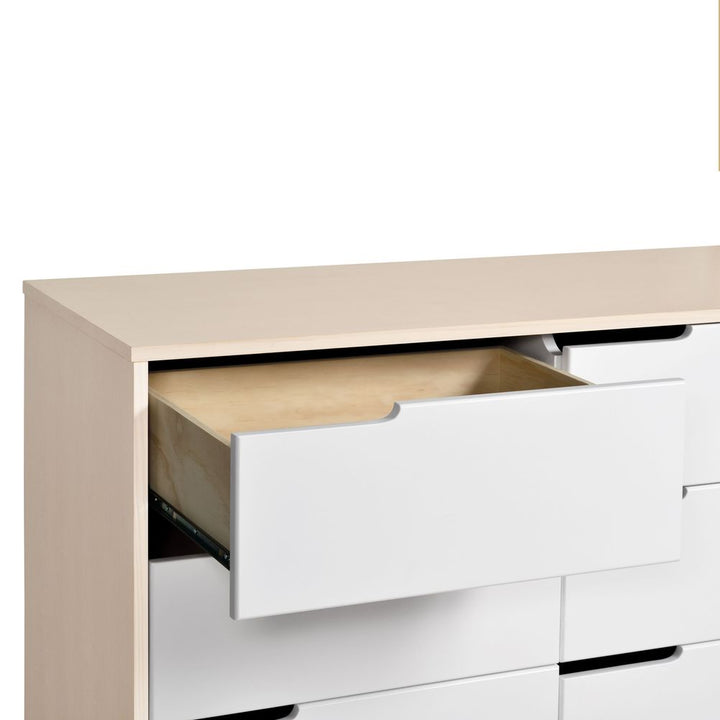 Babyletto Hudson 3-in-1 Convertible Crib & Double Dresser Nursery Furniture Set - Washed Natural/Washed Natural & White