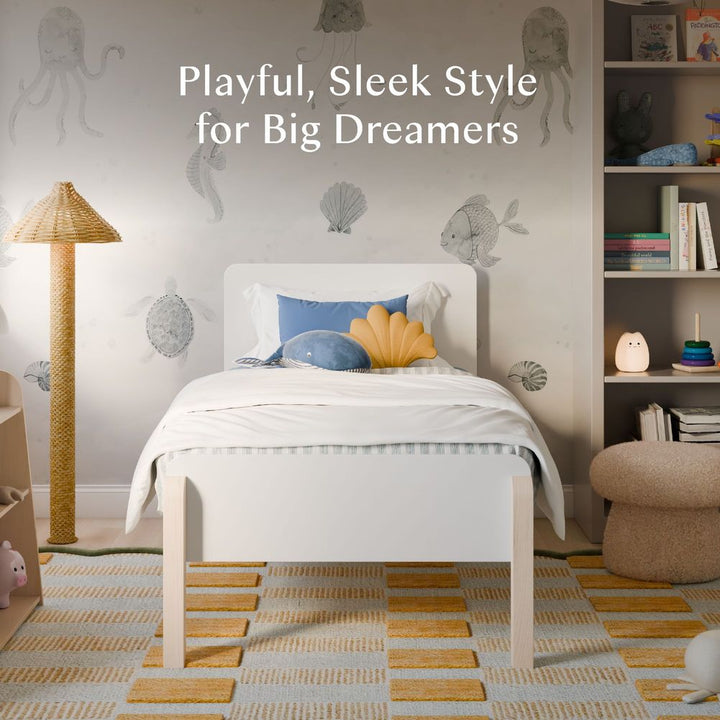 Babyletto TipToe Twin Bed - White and Washed Natural