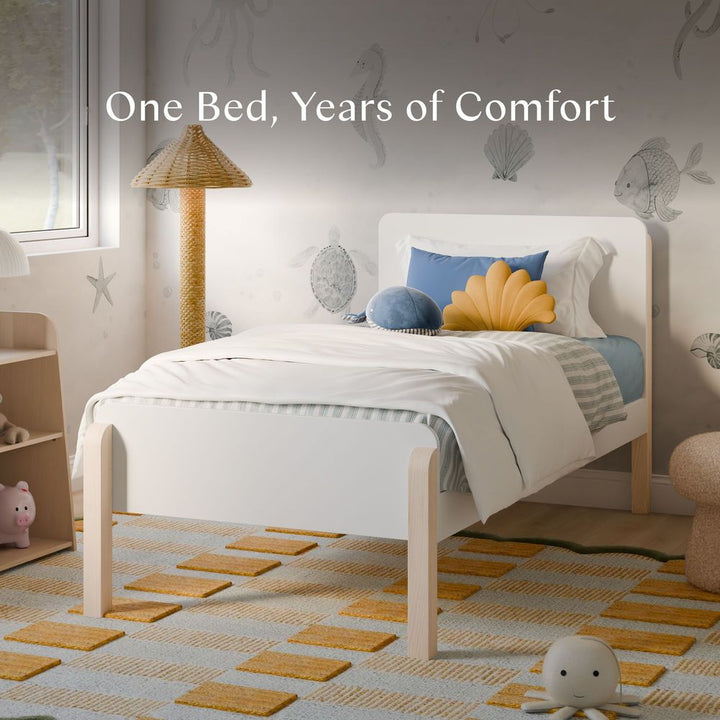 Babyletto TipToe Twin Bed - White and Washed Natural