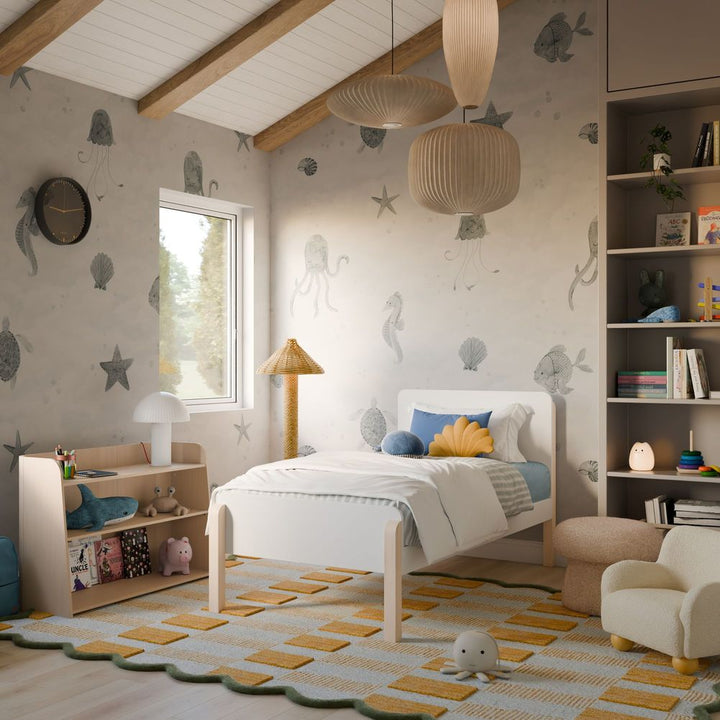 Babyletto TipToe Twin Bed - White and Washed Natural