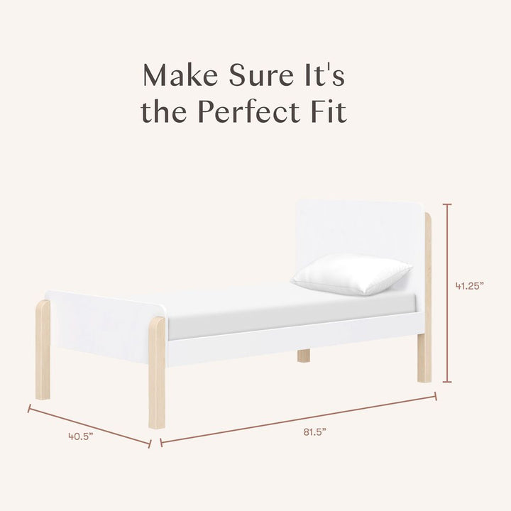 Babyletto TipToe Twin Bed - White and Washed Natural