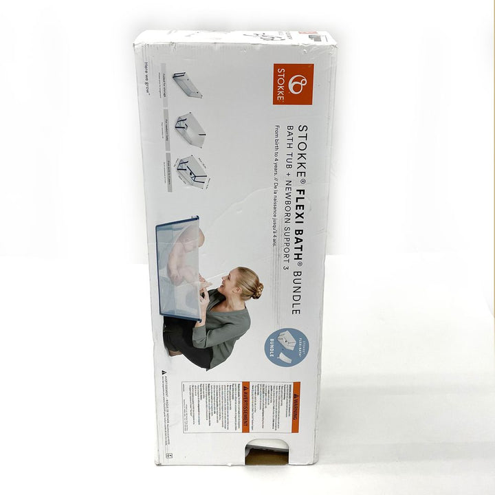Stokke Flexi Bath Bundle with Heat-Sensitive Plug and Flexi Bath Newborn Support - White (97542) (Open Box)