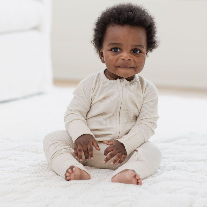 Good Little Citizens Rib Zip Fit Footie Sleeper & Beanie Set