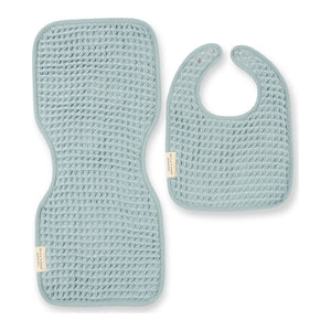Good Little Citizens Reversible Bib + Burp Set Fog