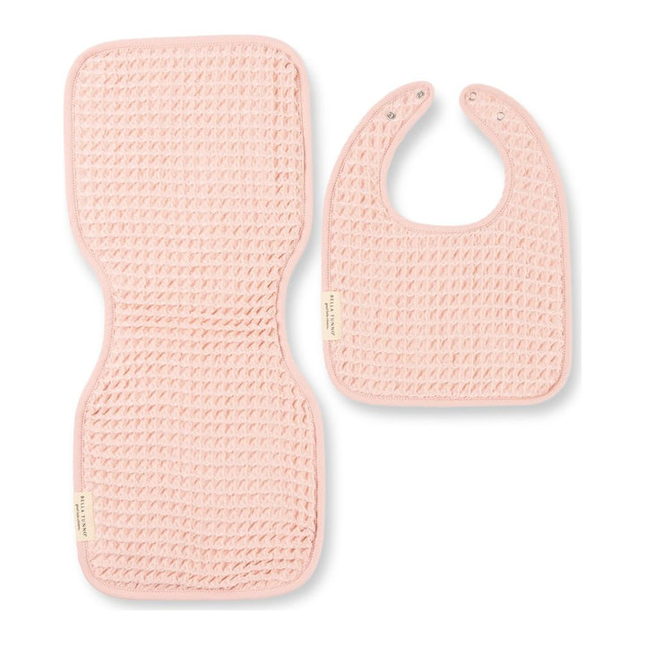 Good Little Citizens Reversible Bib + Burp Set Blush