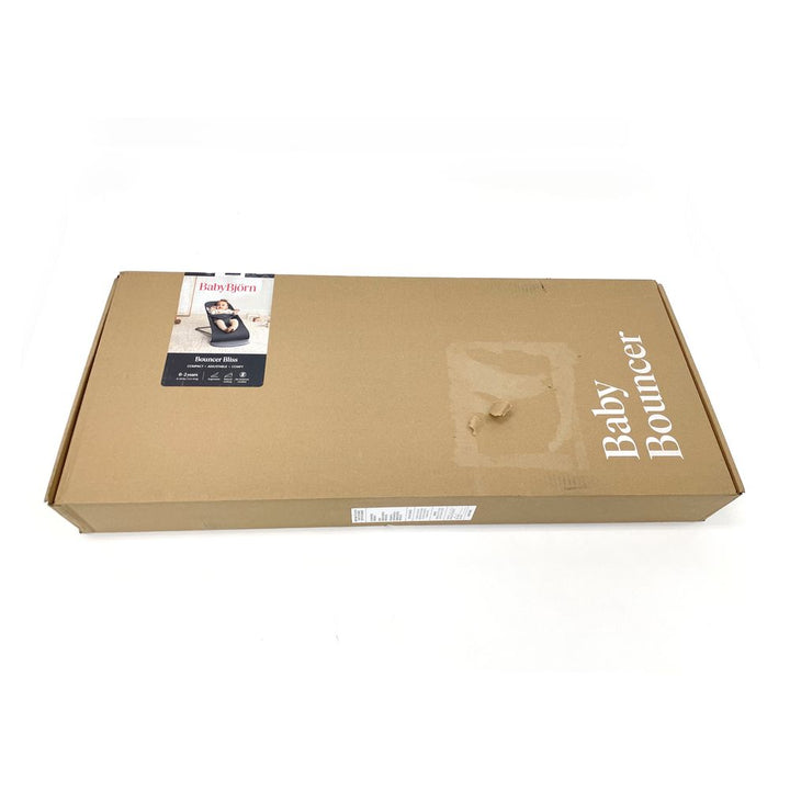 BabyBjorn Bouncer Bliss in Woven Fabric - Classic Quilt, Black on Dark Grey Frame (97898) (Open Box)