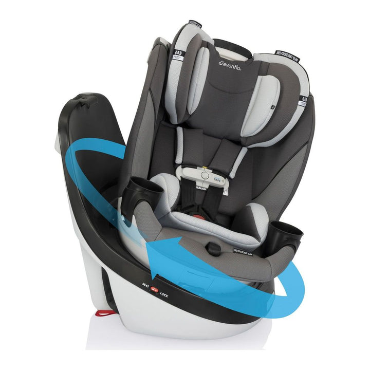 Evenflo GOLD Revolve360 Slim 2-In-1 Rotational Convertible Car Seat with Sensorsafe Pearl