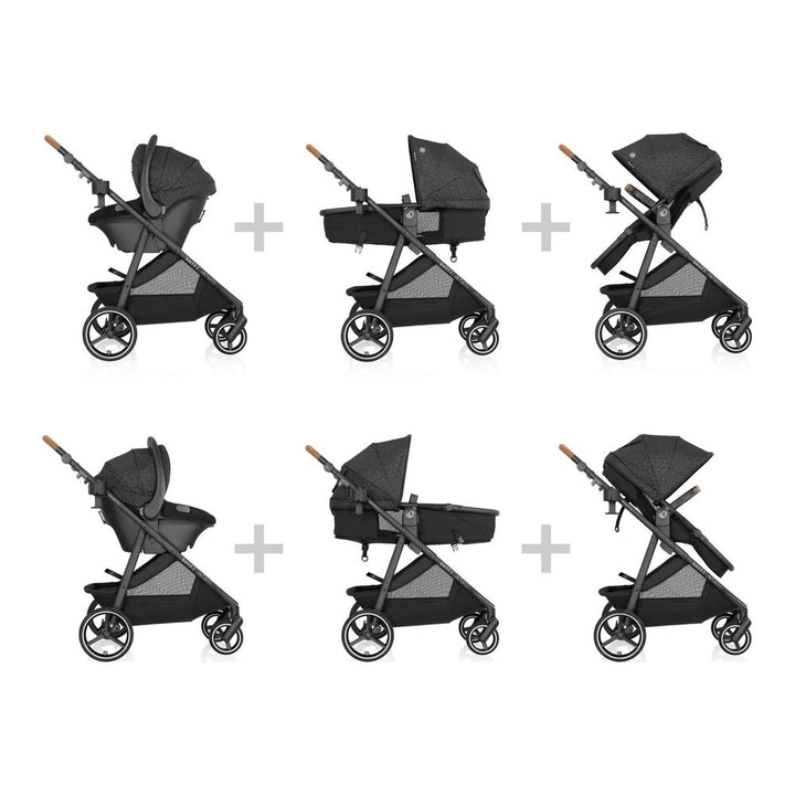 Evenflo Shyft Intuiti and Revolve180 LiteMax NXT Travel System - Black Shale