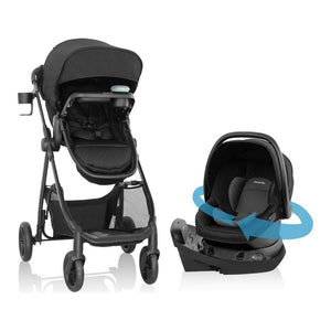 Evenflo Omni Ultra and Revolve180 LiteMax NXT Travel System Caviar Black