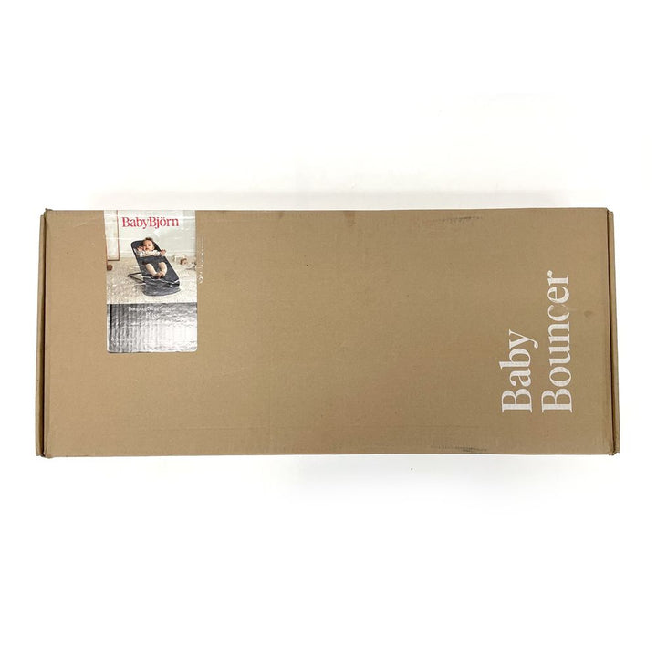 BabyBjorn Bouncer Bliss in Woven Fabric - Classic Quilt, Black on Dark Grey Frame (98040) (Open Box)