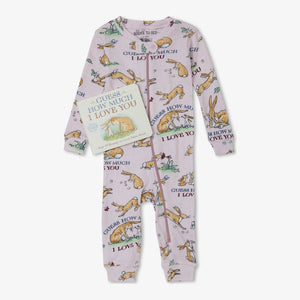 Books to Bed Footie Sleeper & Book Set - Guess How Much I Love You in Pink 12-18 Months