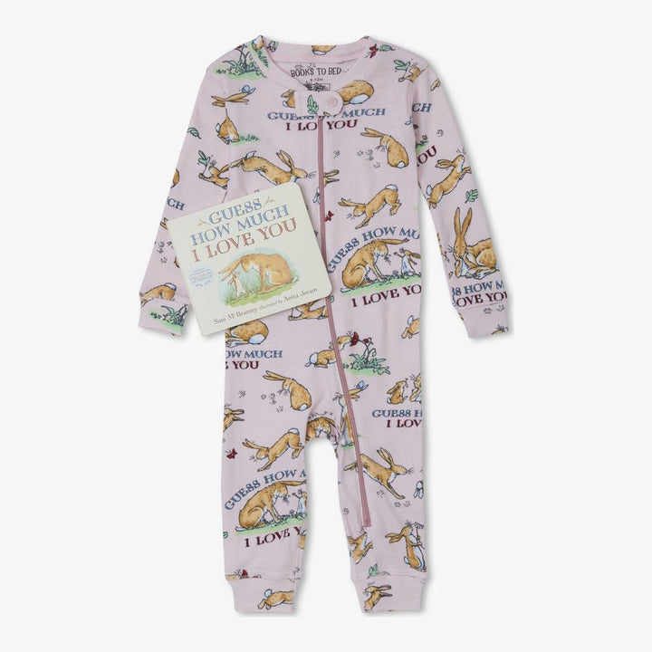 Books to Bed Footie Sleeper & Book Set - Guess How Much I Love You in Pink 18-24 Months