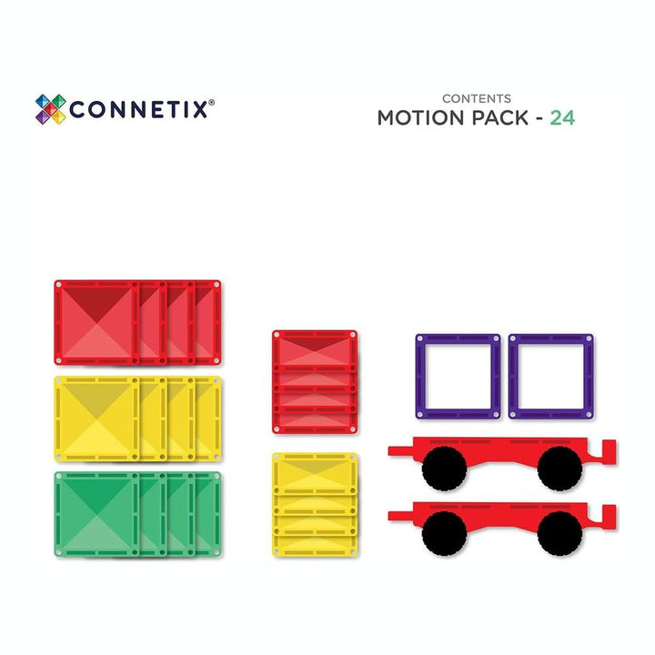 Connetix 24-Piece Magnetic Tiles Motion Pack - Rainbow