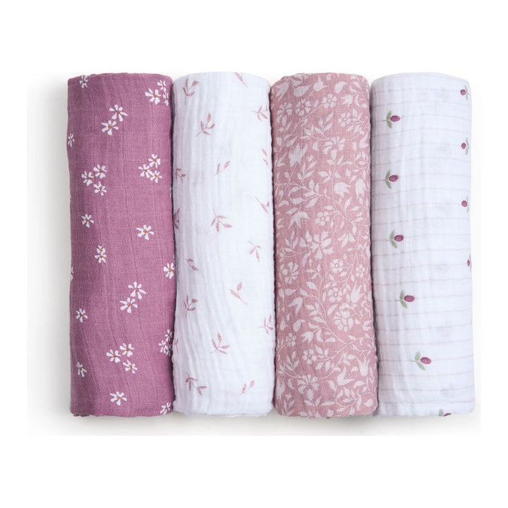 Aden + Anais 4-Pack Boutique Organic Swaddles Heritage Floral