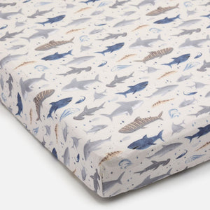 Loulou Lollipop Muslin Crib Sheet - Sharks Default Title