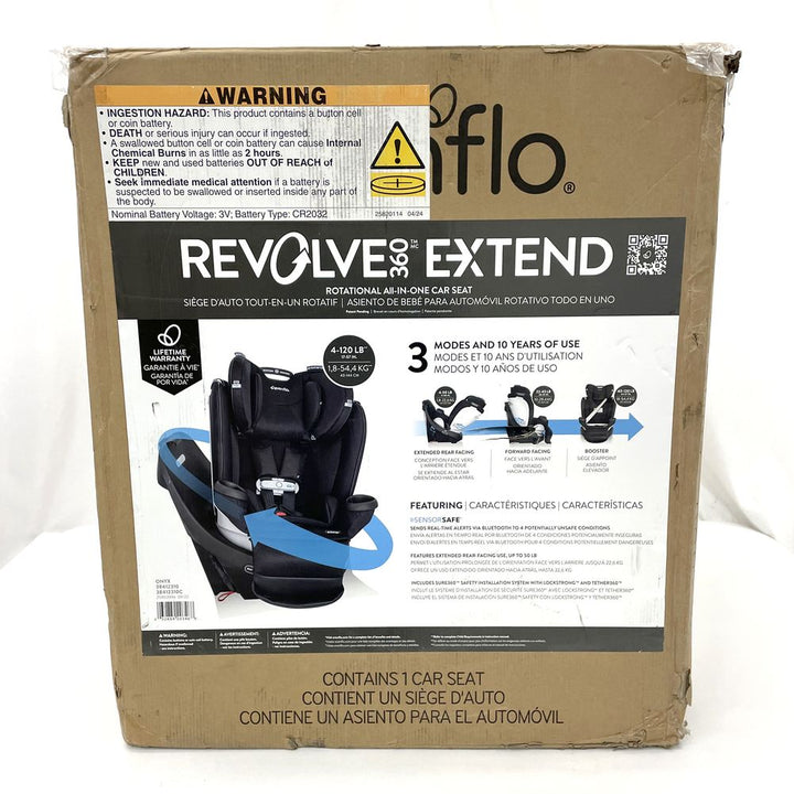 Evenflo GOLD Revolve360 Extend All-in-one Rotational Car Seat with SensorSafe - Onyx Black (98422) (Open Box)