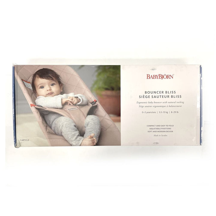 BabyBjorn Bouncer Bliss - 3D Mesh, Pearly Pink on Dark Grey Frame (Open Box)