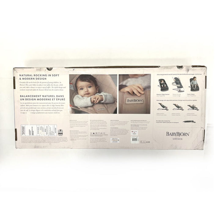 BabyBjorn Bouncer Bliss - 3D Mesh, Pearly Pink on Dark Grey Frame (Open Box)