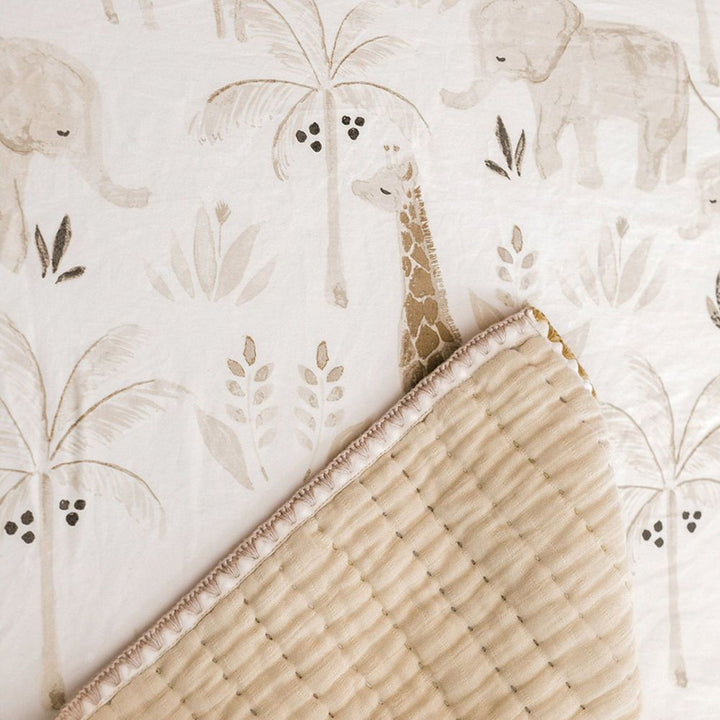 Crane Baby Kendi Fitted Crib Sheet - Safari Animal