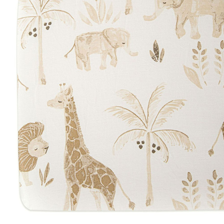 Crane Baby Kendi Fitted Crib Sheet - Safari Animal