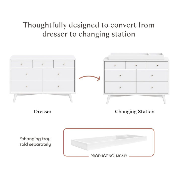 Babyletto Palma 7-Drawer Double Dresser - White