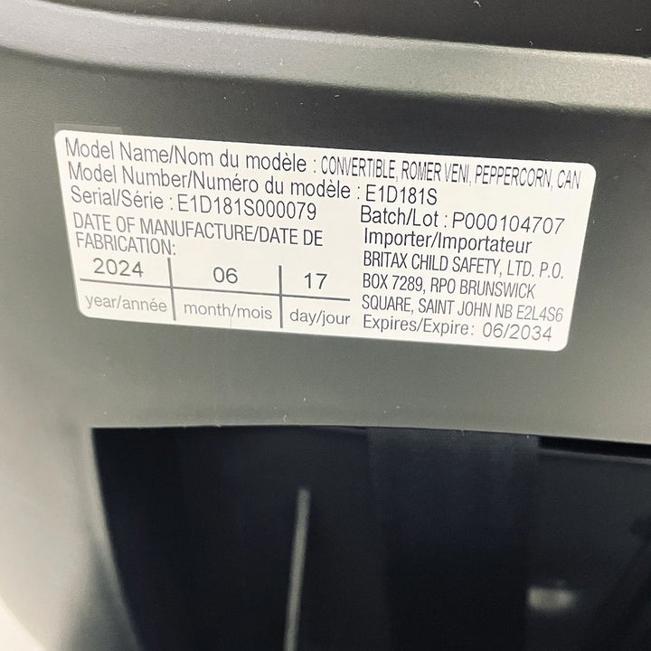 Romer Veni Convertible Car Seat - Peppercorn (98780) (Floor Model)