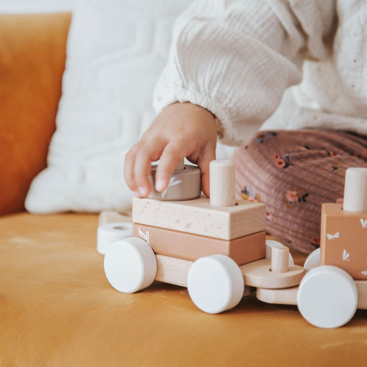 Label Label Stacking Train Wooden Activity Toy - Nougat