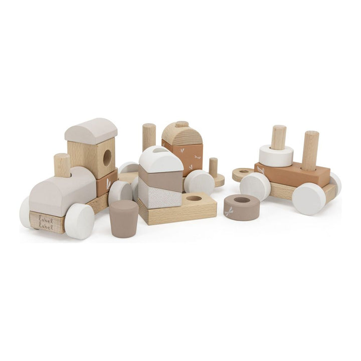Label Label Stacking Train Wooden Activity Toy - Nougat