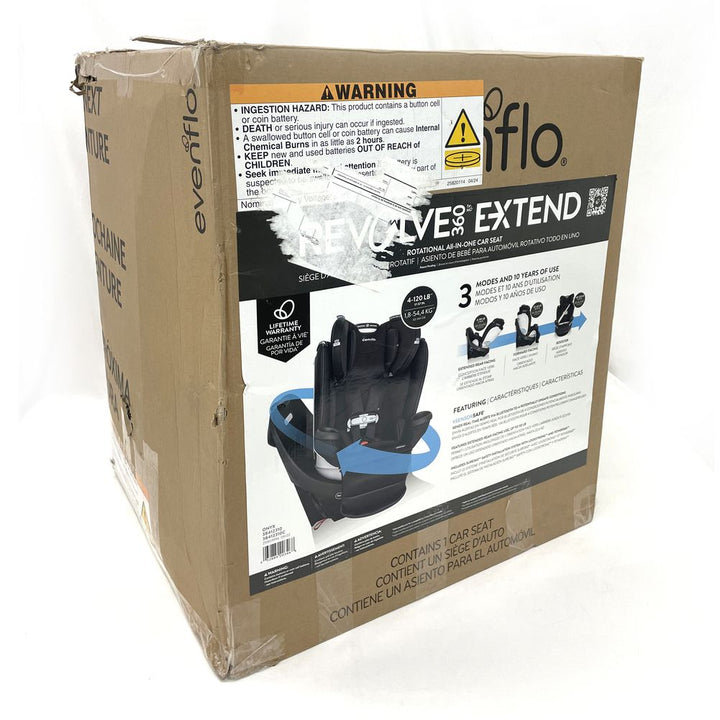 Evenflo GOLD Revolve360 Extend All-in-one Rotational Car Seat with SensorSafe - Onyx Black (98836) (Open Box)
