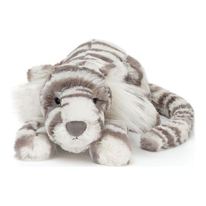 Jellycat Plush Toy - Sacha Snow Tiger (Small, 8 inch) Default Title