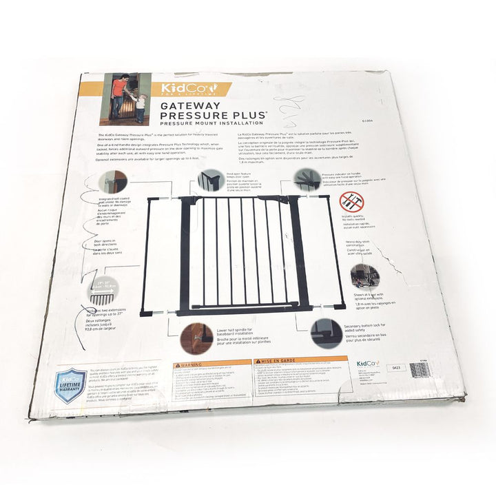 Kidco Gateway Pressure Plus (G1006) Baby Gate - Black (99227) (Open Box)