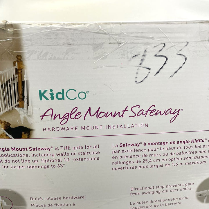 KidCo Angle Mount Safeway Hardware Mounted Safety Gate - White (99380) (Open Box)