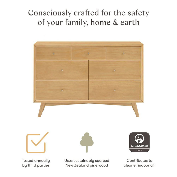 Babyletto Palma 7-Drawer Double Dresser - Honey