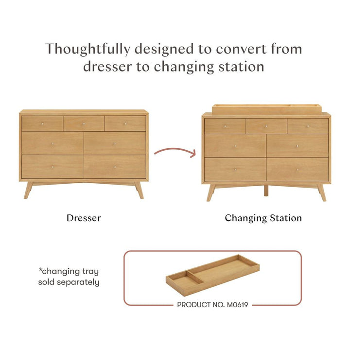 Babyletto Palma 7-Drawer Double Dresser - Honey