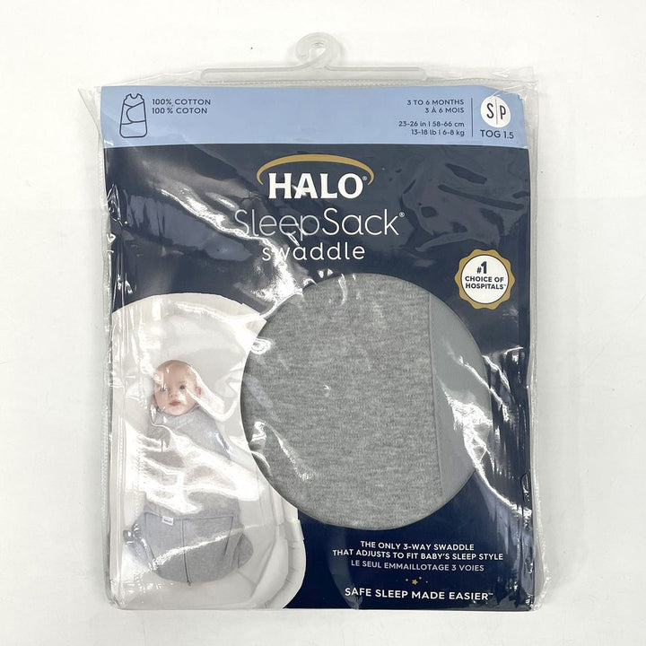 HALO SleepSack Swaddle 1.5 ToG - Heather Grey (Small, 13-18 lbs) (99605) (Open Box)