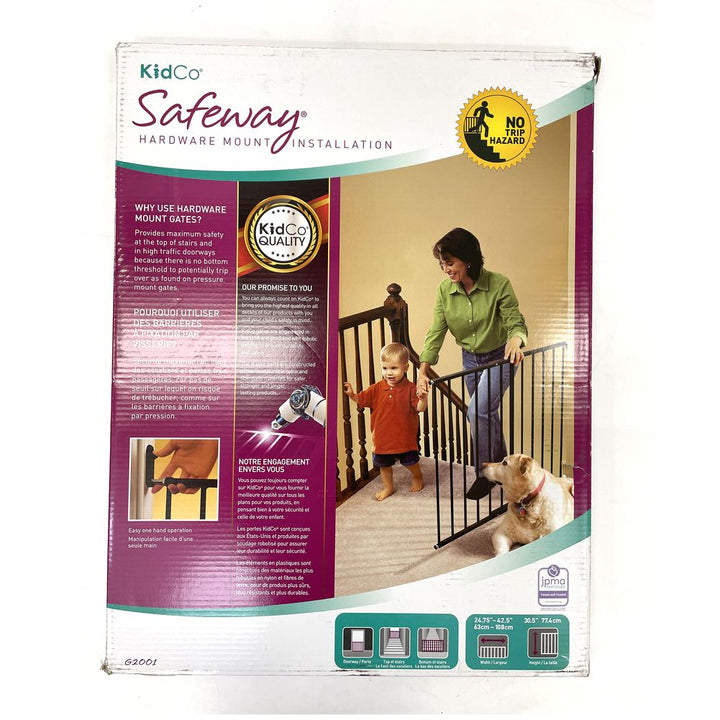 KidCo Safeway Hardware Mounted Safety Gate - Black (99653) (Open Box)